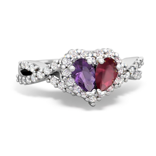 amethyst-ruby engagement ring