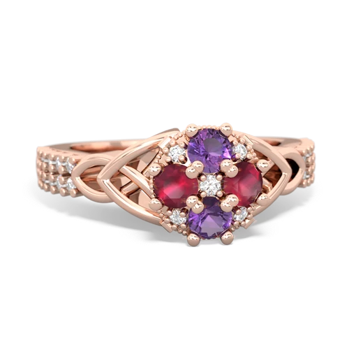 amethyst-ruby engagement ring