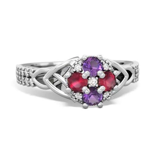 amethyst-ruby engagement ring