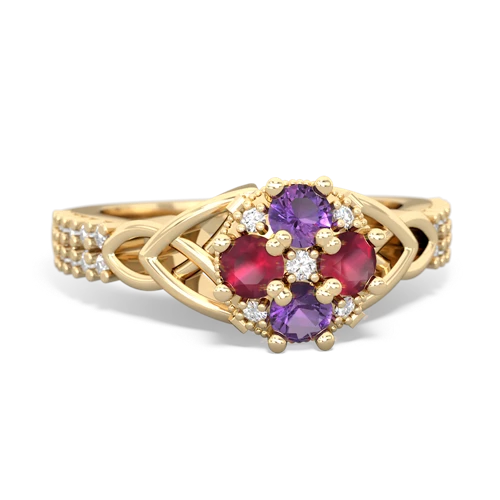 amethyst-ruby engagement ring