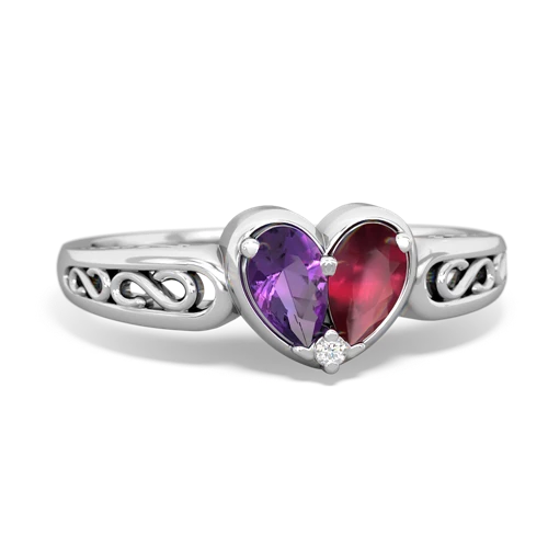 amethyst-ruby filligree ring