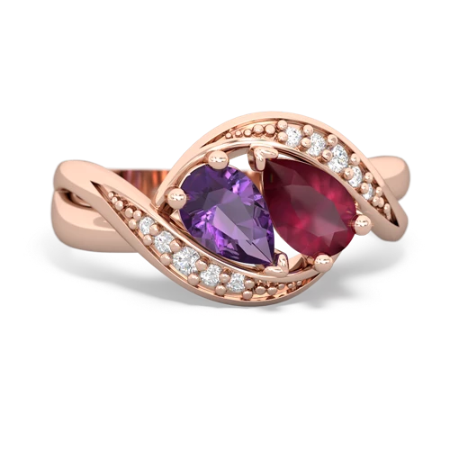 Amethyst Genuine Amethyst with Genuine Ruby Summer Winds ring Ring