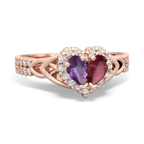 amethyst-ruby keepsake engagement ring