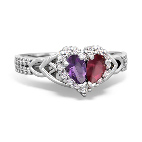 amethyst-ruby keepsake engagement ring