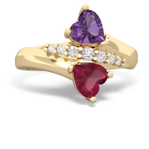amethyst-ruby modern ring