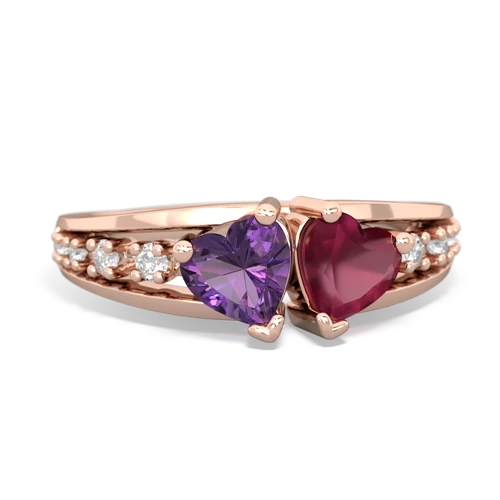 amethyst-ruby modern ring