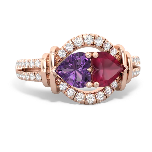 amethyst-ruby pave keepsake ring