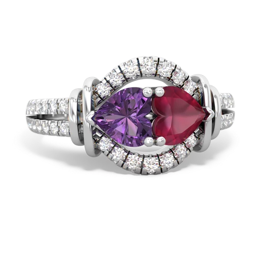 amethyst-ruby pave keepsake ring