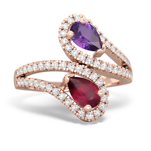 amethyst-ruby pave swirls ring