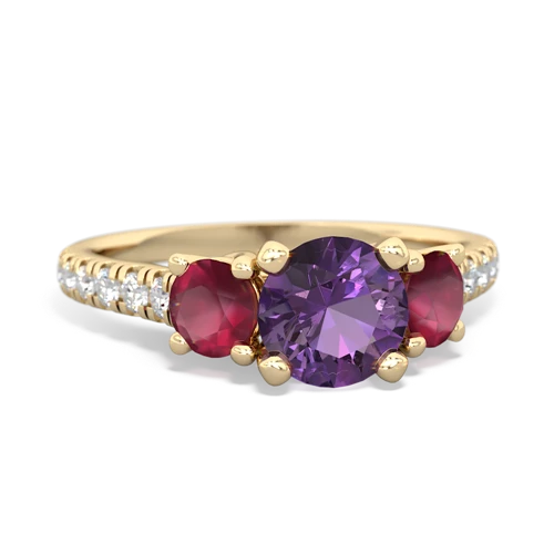 amethyst-ruby trellis pave ring