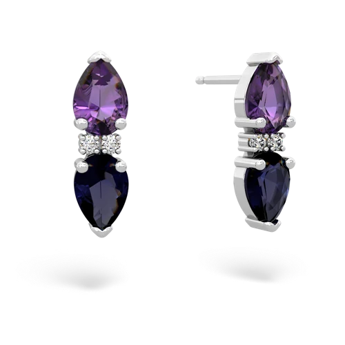 amethyst-sapphire bowtie earrings