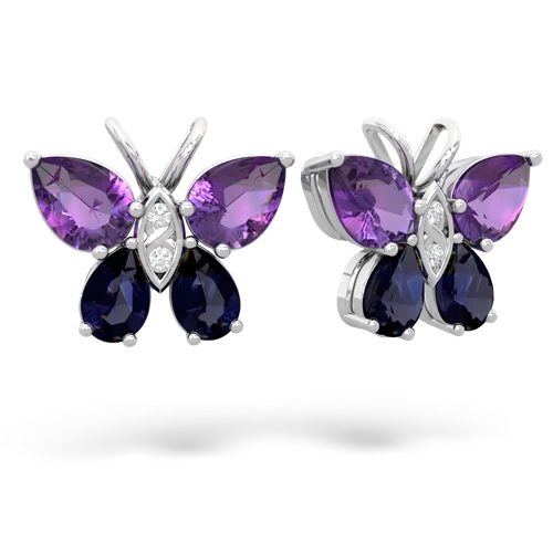 amethyst-sapphire butterfly earrings