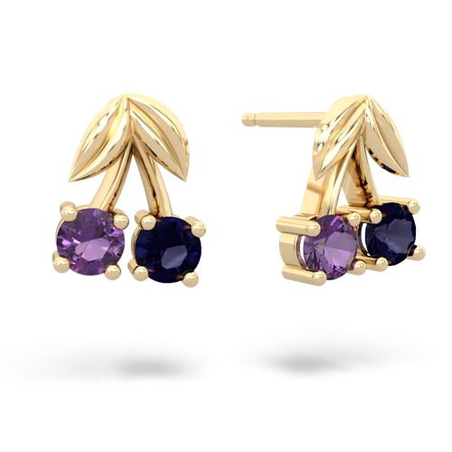 amethyst-sapphire cherries earrings