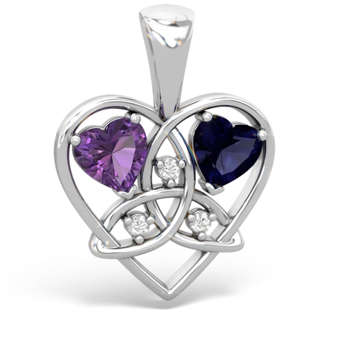 amethyst-sapphire celtic heart pendant