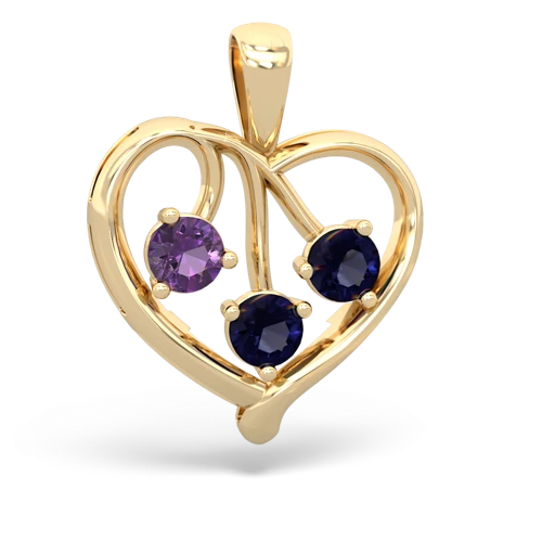 amethyst-sapphire love heart pendant