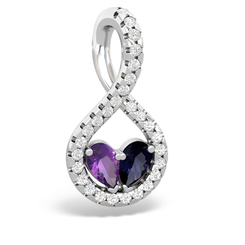 amethyst-sapphire pave twist pendant