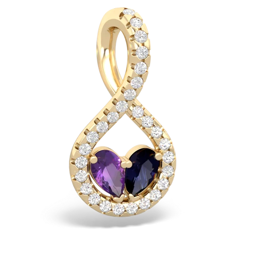 amethyst-sapphire pave twist pendant