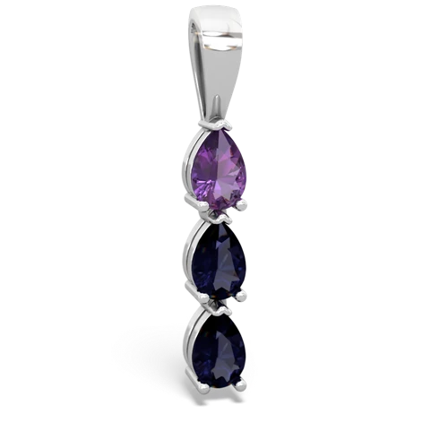 amethyst-sapphire three stone pendant