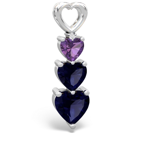 amethyst-sapphire three stone pendant