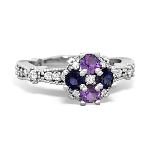 amethyst-sapphire art deco engagement ring
