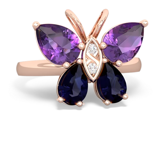 amethyst-sapphire butterfly ring