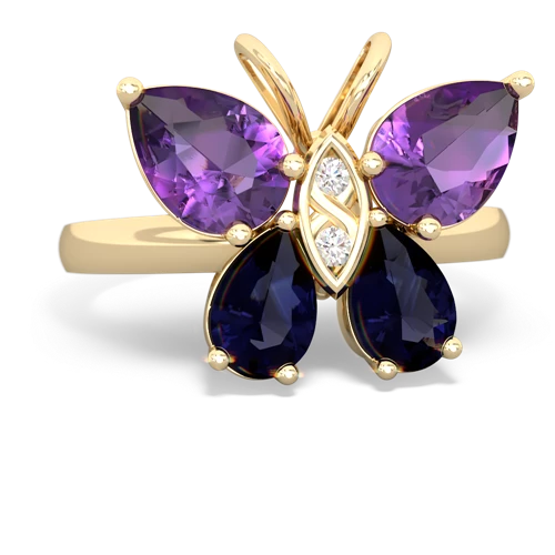amethyst-sapphire butterfly ring