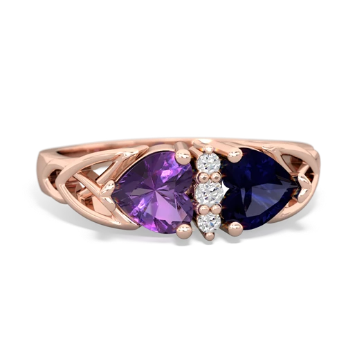 amethyst-sapphire celtic ring