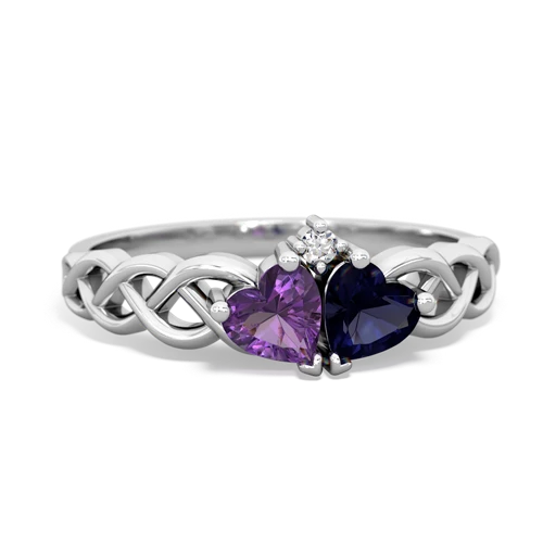 amethyst-sapphire celtic braid ring