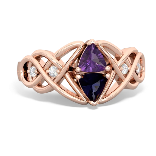 amethyst-sapphire celtic knot ring