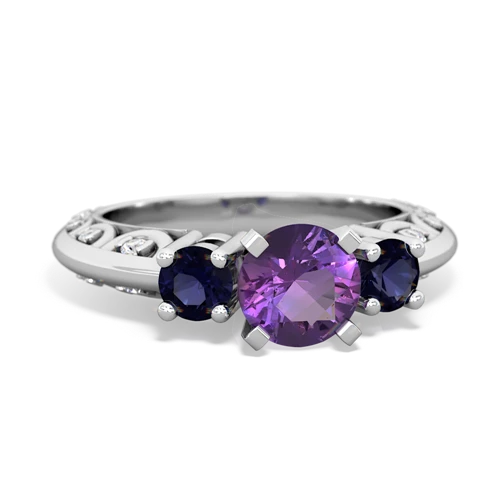 amethyst-sapphire engagement ring