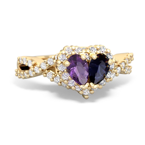 amethyst-sapphire engagement ring