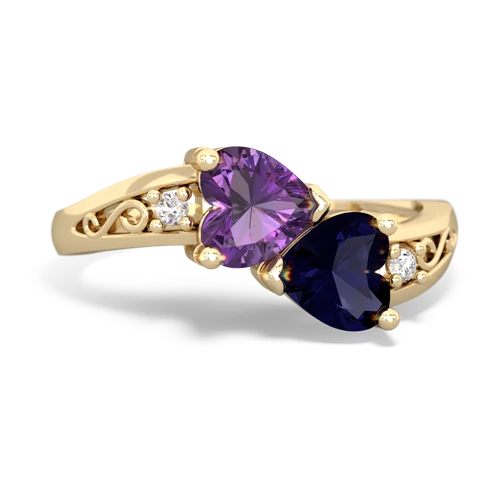 amethyst-sapphire filligree ring