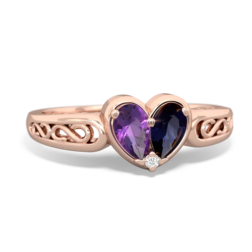 amethyst-sapphire filligree ring