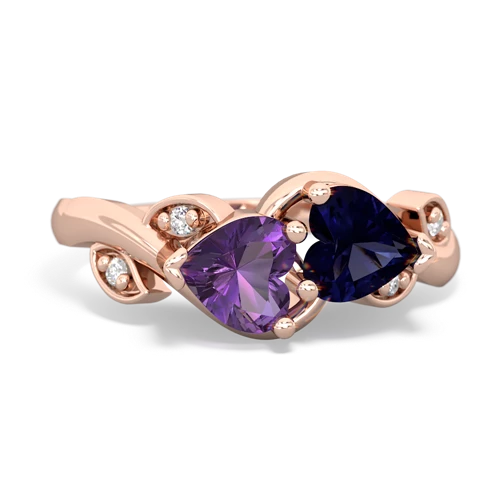 amethyst-sapphire floral keepsake ring
