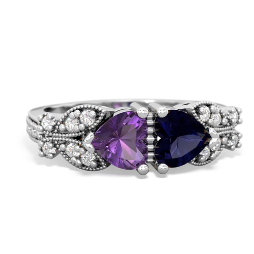 amethyst-sapphire keepsake butterfly ring