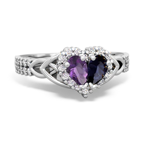 amethyst-sapphire keepsake engagement ring