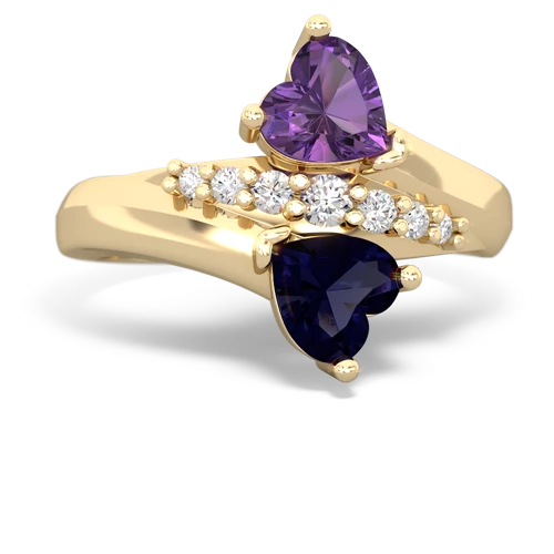 amethyst-sapphire modern ring