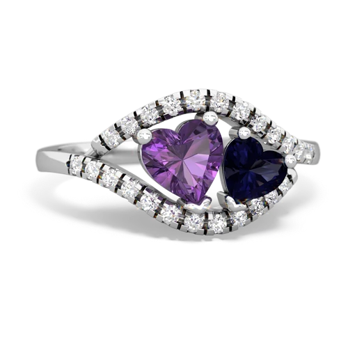 amethyst-sapphire mother child ring