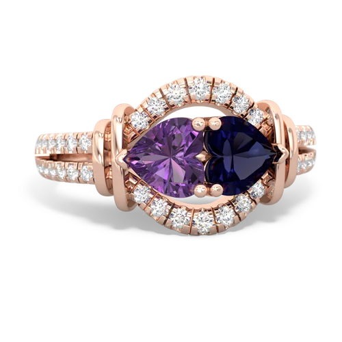 amethyst-sapphire pave keepsake ring