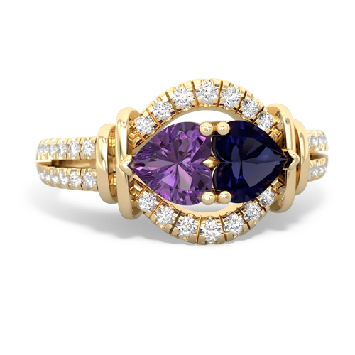 amethyst-sapphire pave keepsake ring