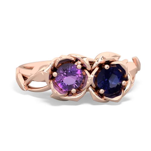 amethyst-sapphire roses ring