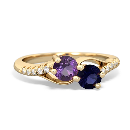 amethyst-sapphire two stone infinity ring
