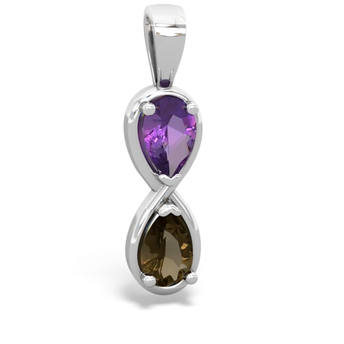 amethyst-smoky quartz infinity pendant