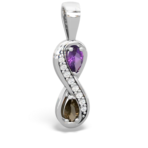 amethyst-smoky quartz keepsake infinity pendant