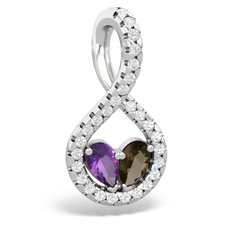 amethyst-smoky quartz pave twist pendant