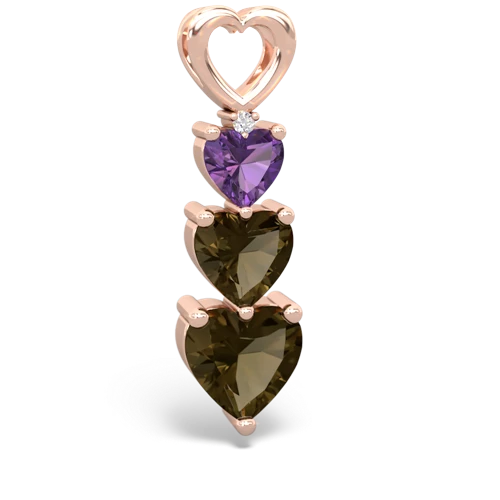 Amethyst Genuine Amethyst with Genuine Smoky Quartz and  Past Present Future pendant Pendant