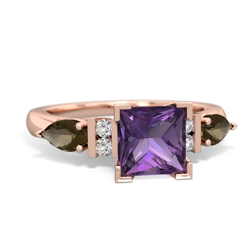 amethyst-smoky quartz engagement ring