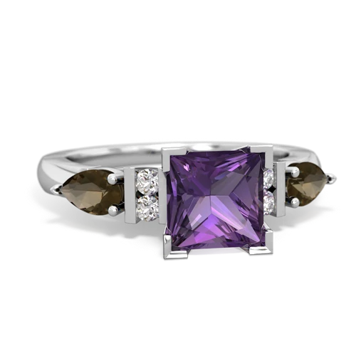 amethyst-smoky quartz engagement ring