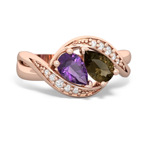 amethyst-smoky quartz keepsake curls ring