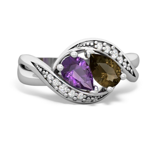 amethyst-smoky quartz keepsake curls ring